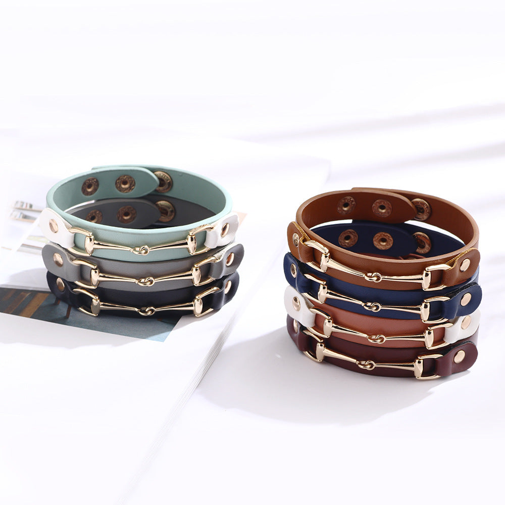 Leather Snaffle Bit Bracelet