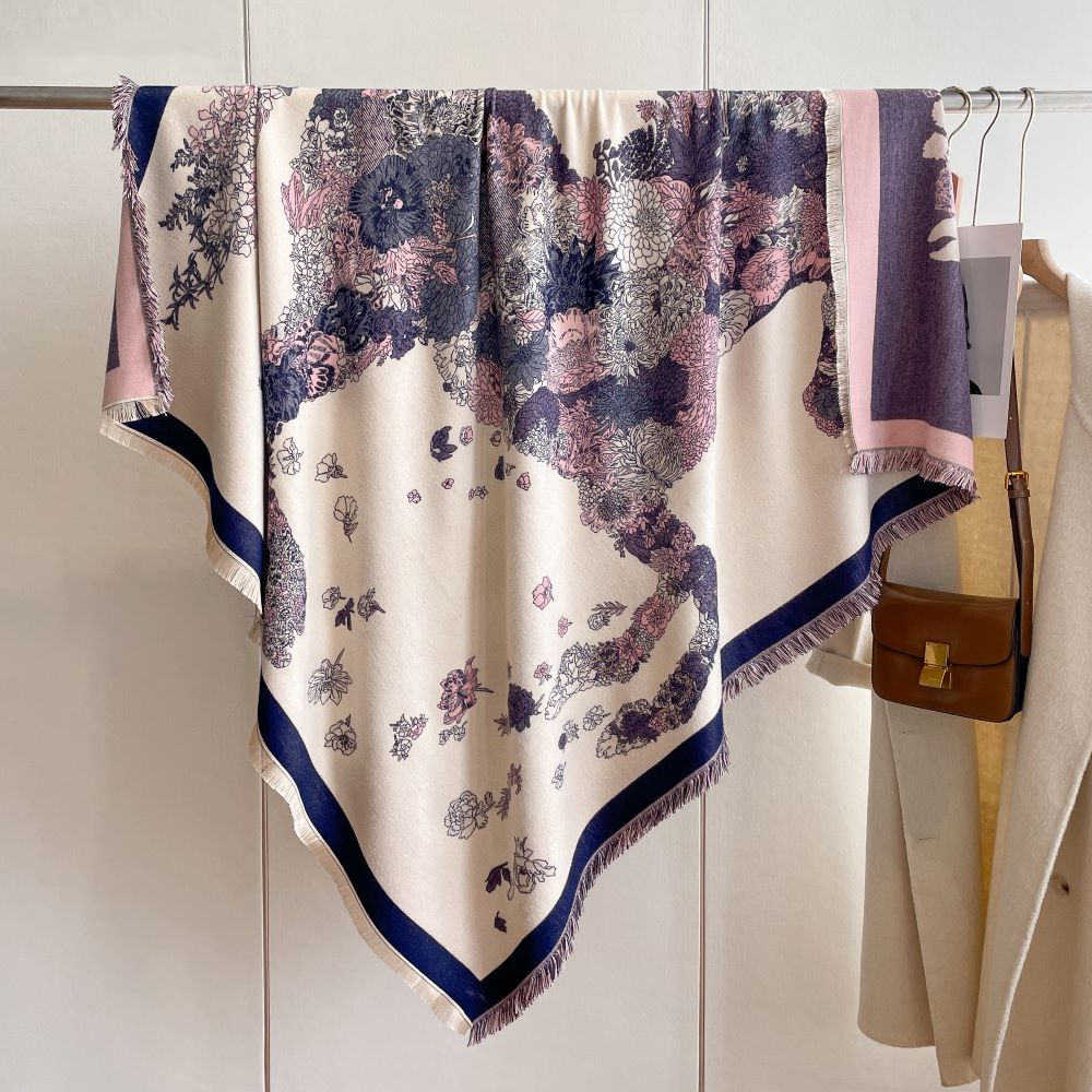Marin Luxurious Square Shawls Scarves