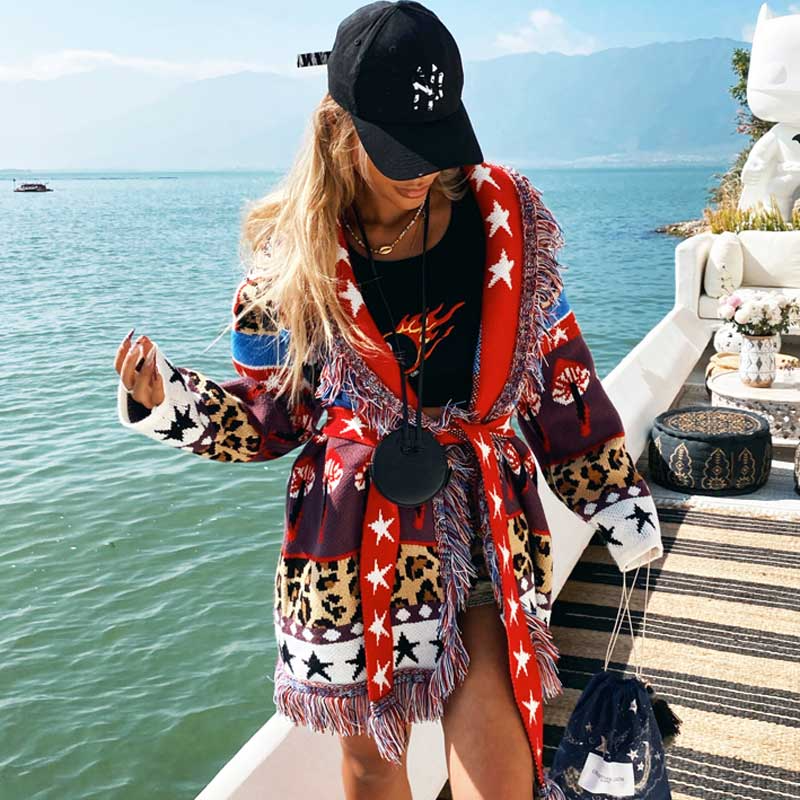 Red Tallulah Oversized Cardigan Jacket