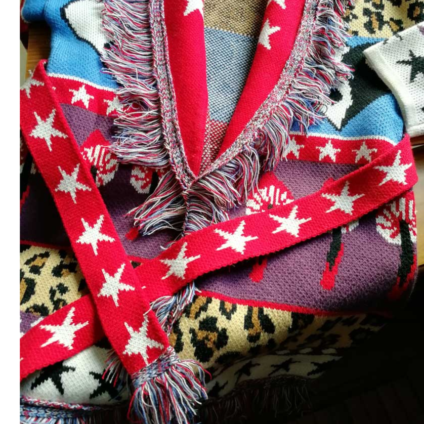 Red Tallulah Oversized Cardigan Jacket