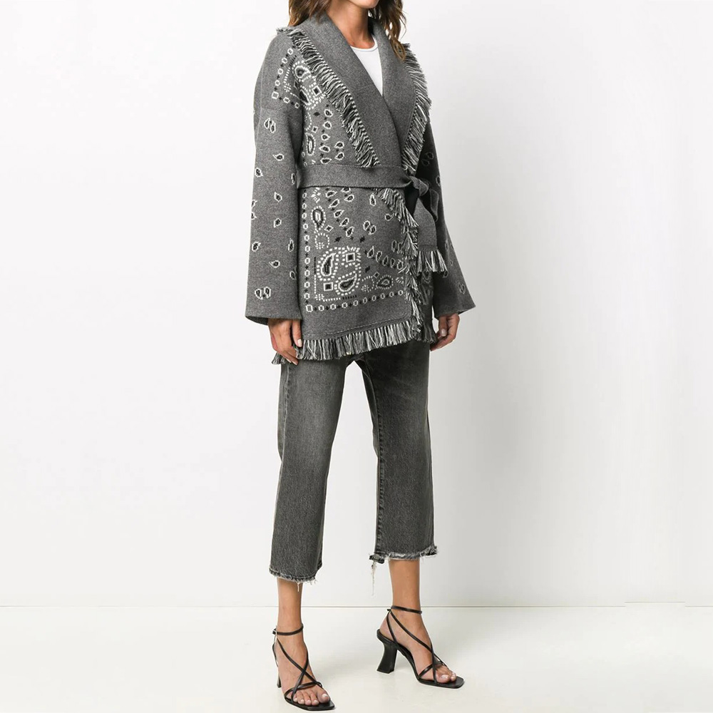 Gray Ahanu Oversized Cardigan Jacket