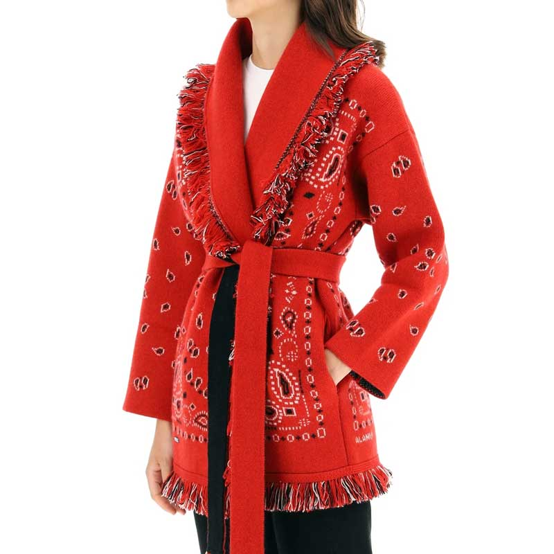 Red Ahanu Oversized Cardigan Jacket