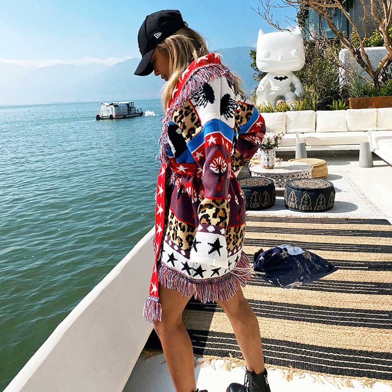 Red Tallulah Oversized Cardigan Jacket