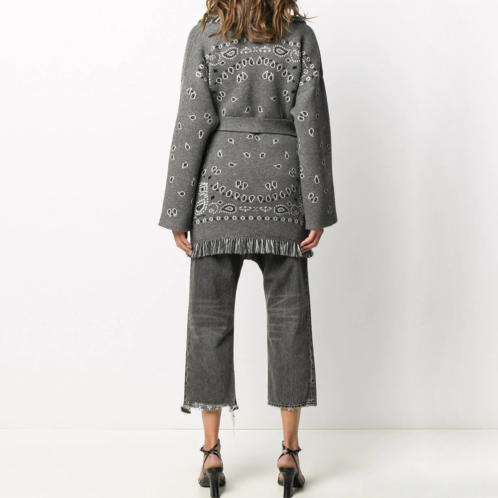 Gray Ahanu Oversized Cardigan Jacket