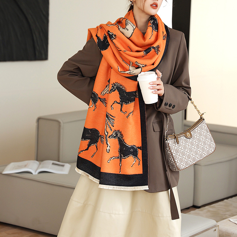 Huguette Pashmina Scarf Orange