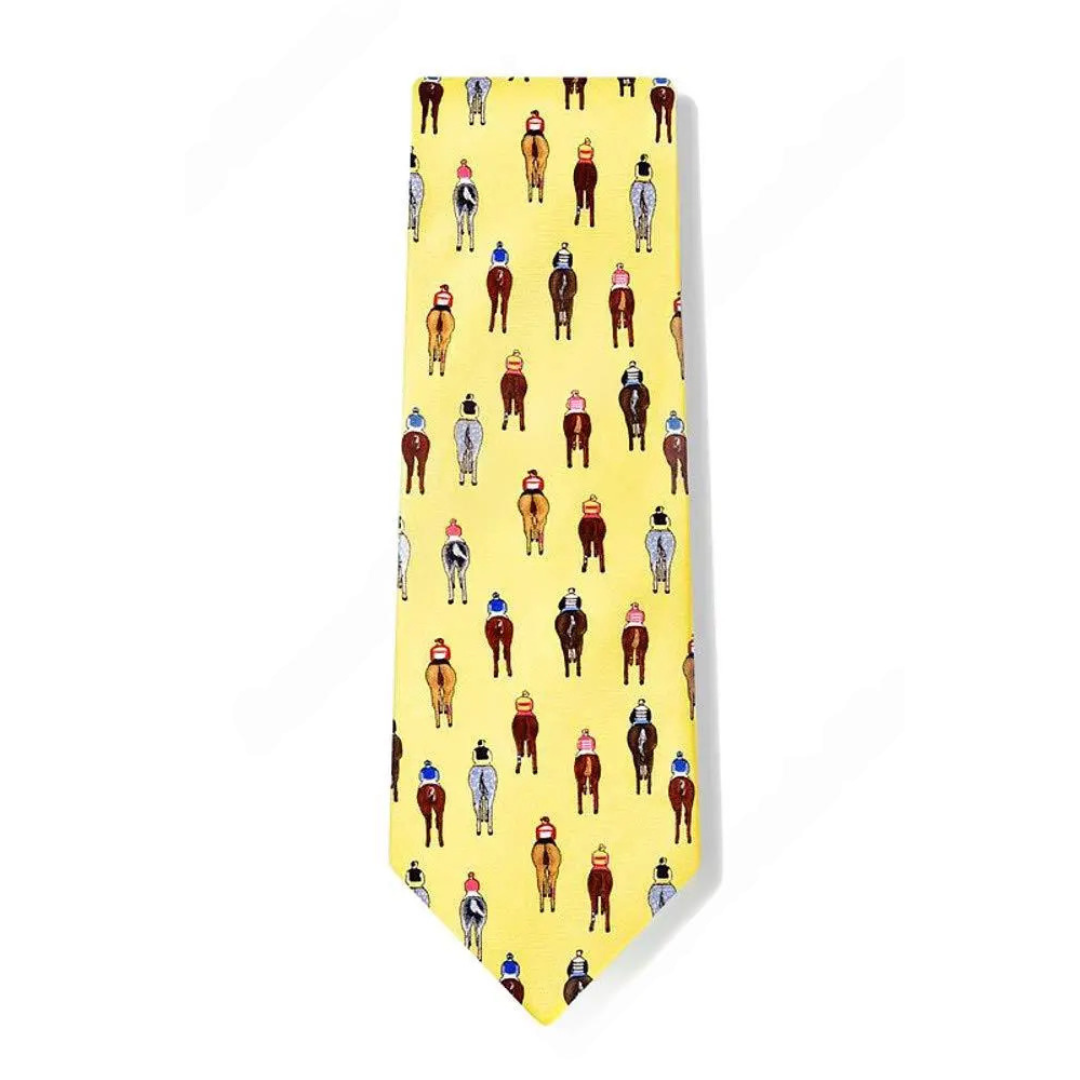 Men's Tie Horse Yellow