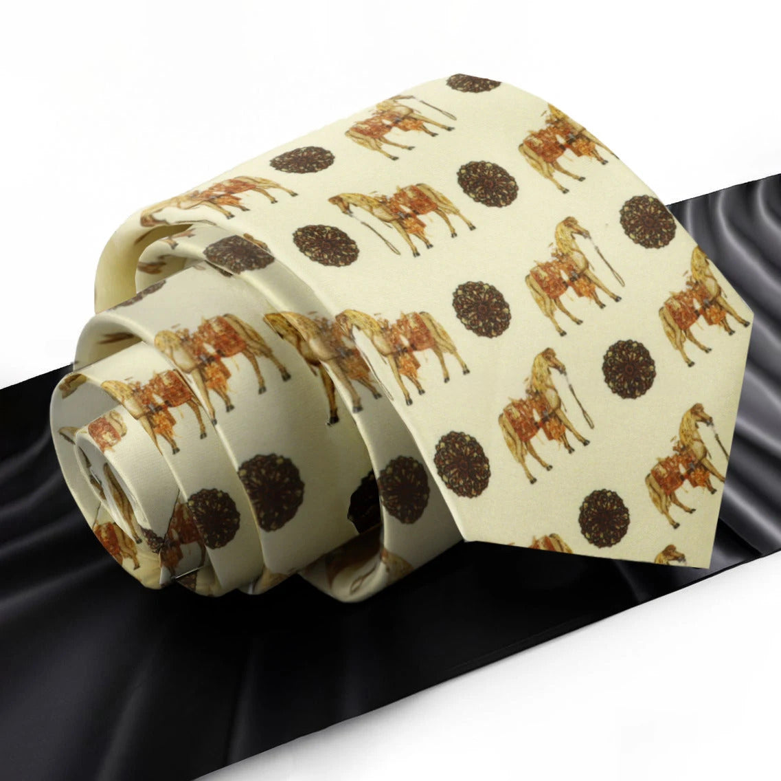 Men's Tie Horse Cream