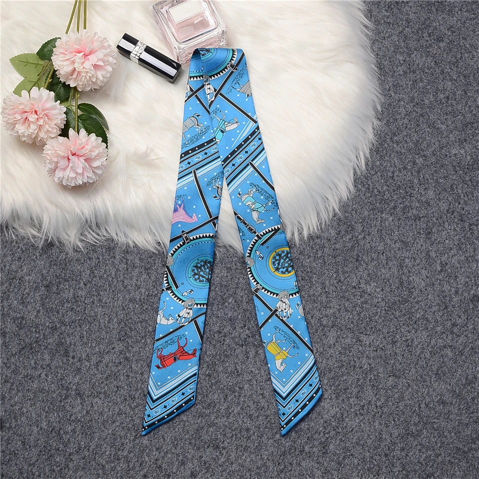 Nana Blue Twilly Skinny Scarf