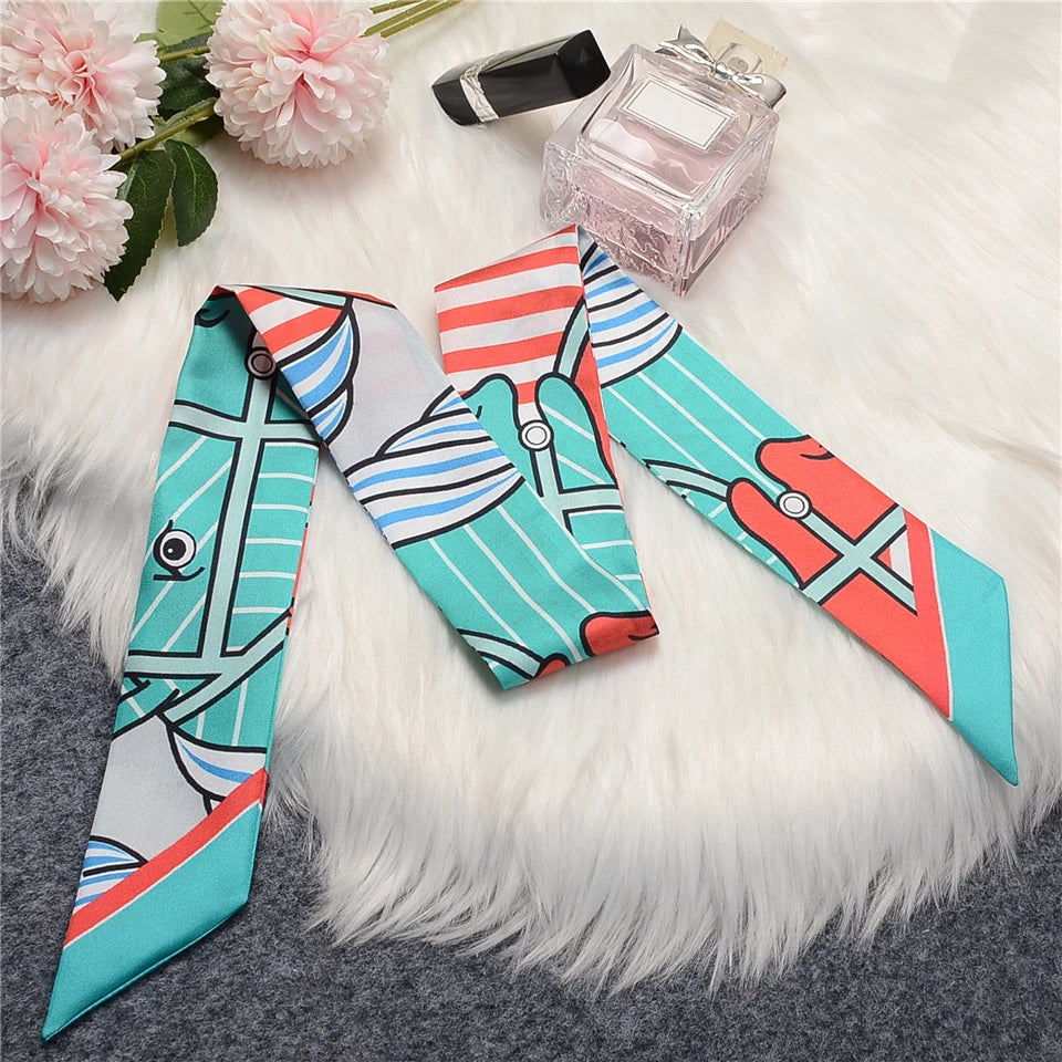Lana Turquoise Twilly Skinny Scarf