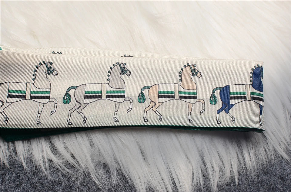 Mira Green Twilly Skinny Scarf