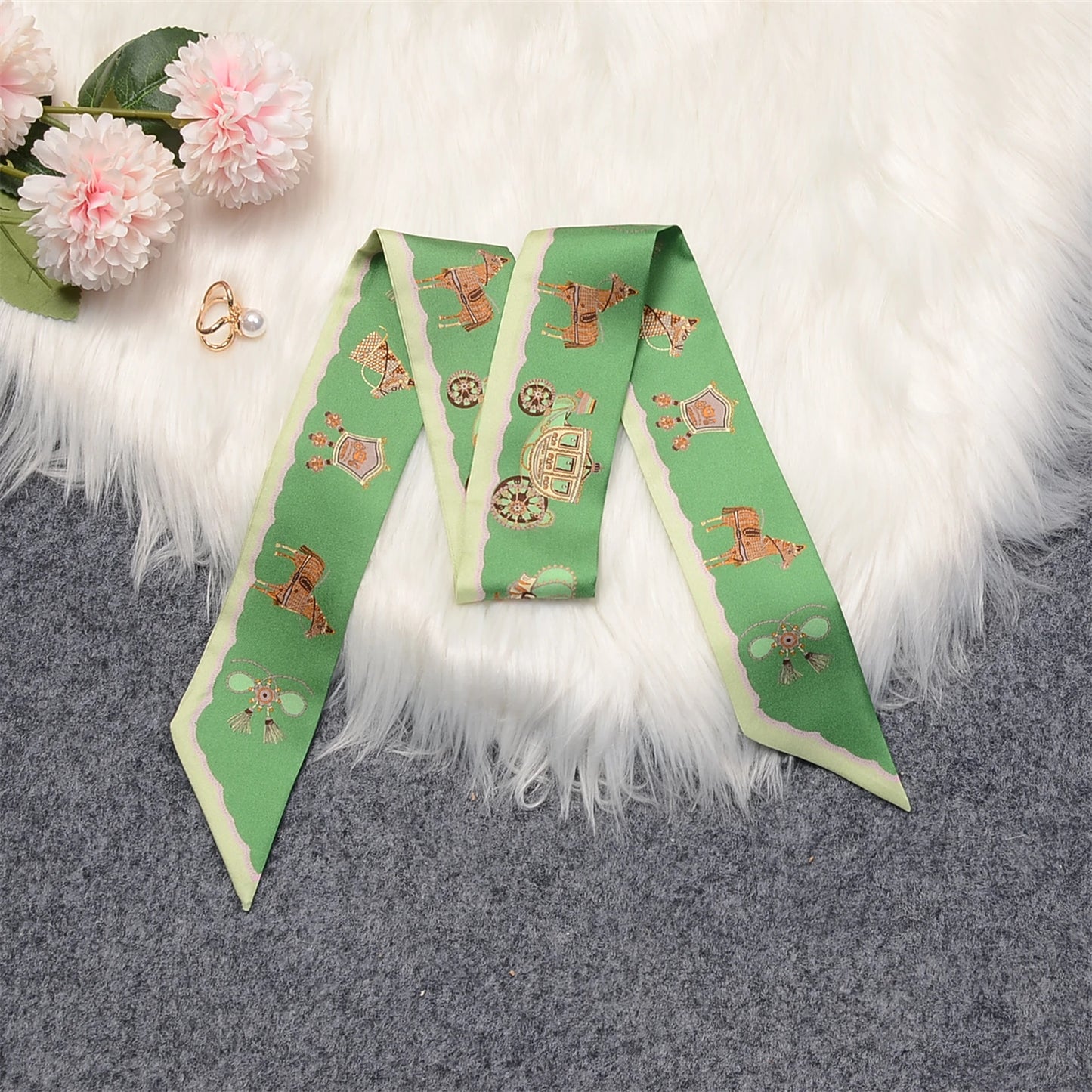 Luna Green Twilly Skinny Scarf