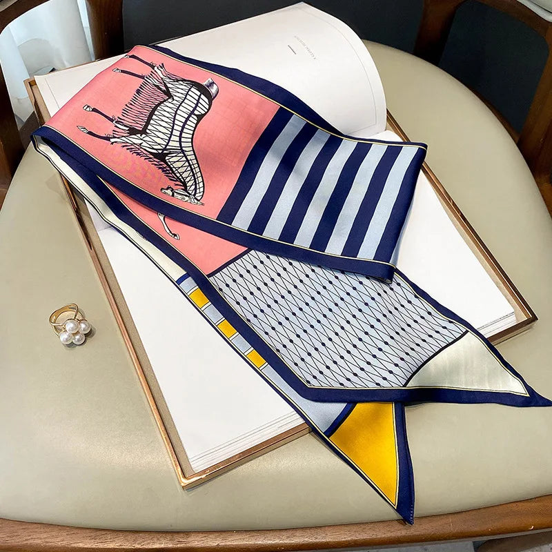 Mumbi Navy Long Twilly Scarf