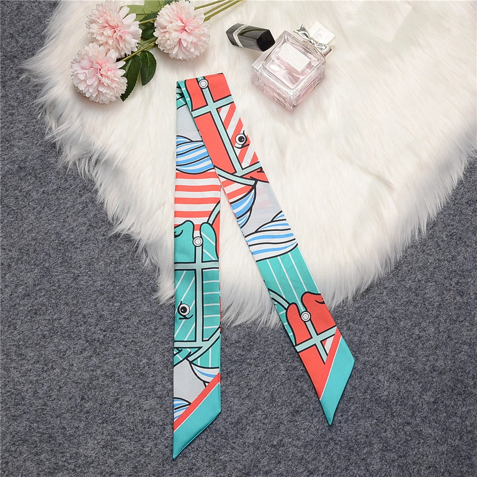 Lana Turquoise Twilly Skinny Scarf