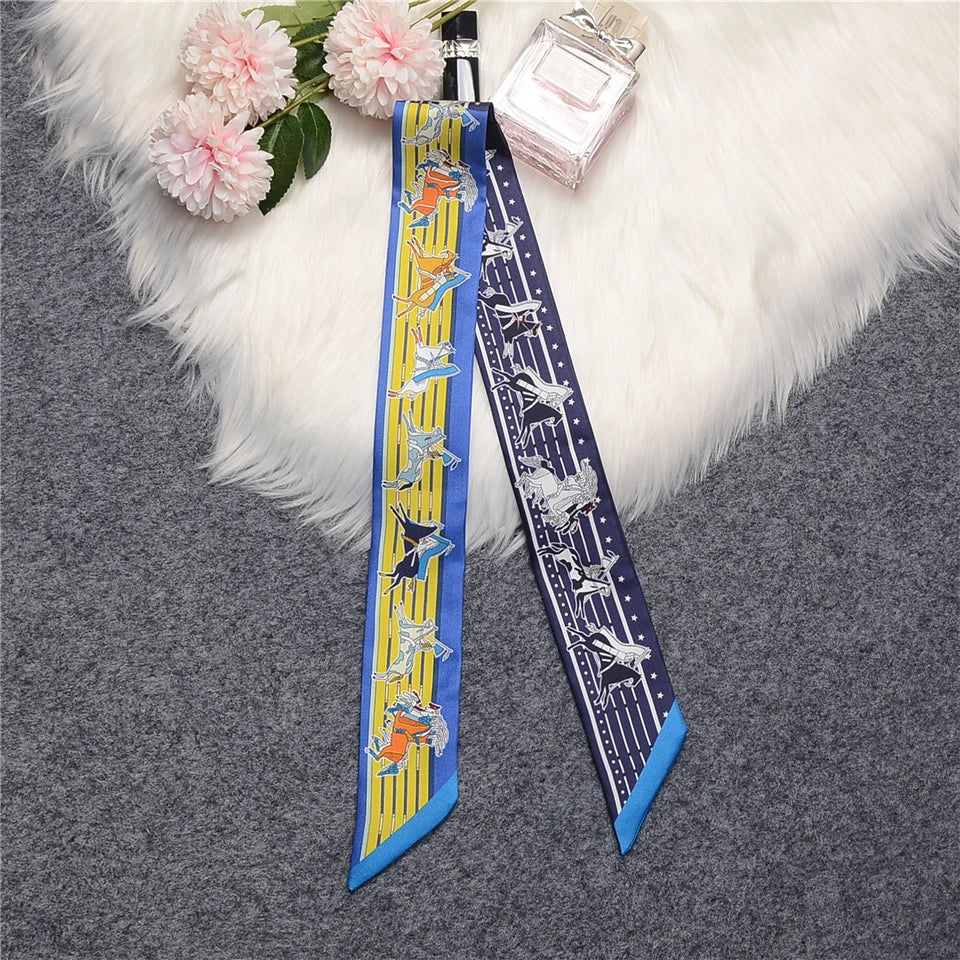 Nina Navy Twilly Skinny Scarf