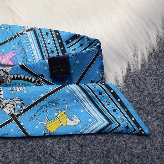 Nana Blue Twilly Skinny Scarf