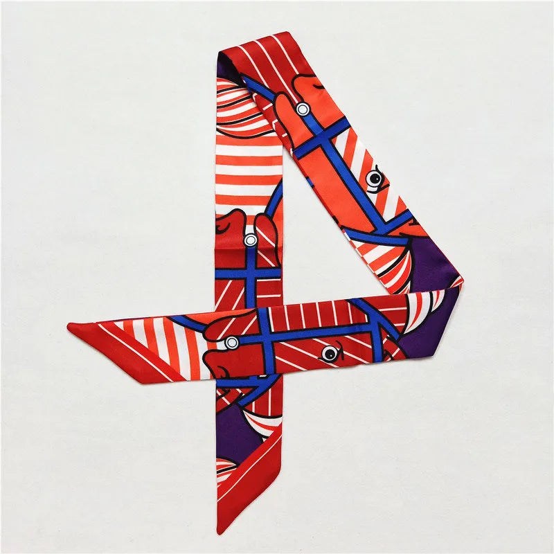 Lana Red Twilly Skinny Scarf