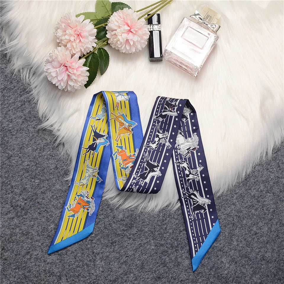 Nina Navy Twilly Skinny Scarf