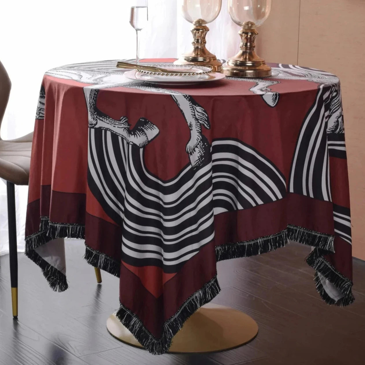 Arese Horse Print Velvet Tablecloth
