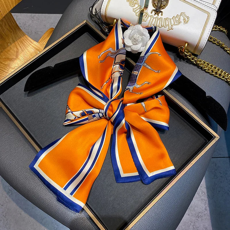 Parthena Orange Long Twilly Scarf