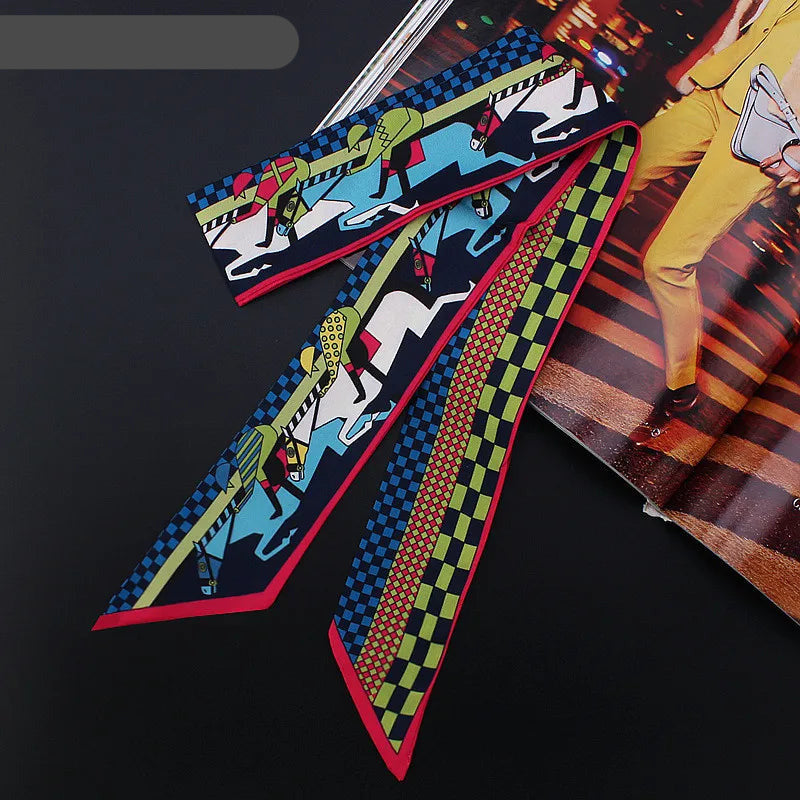 Fica Black Twilly Skinny Scarf