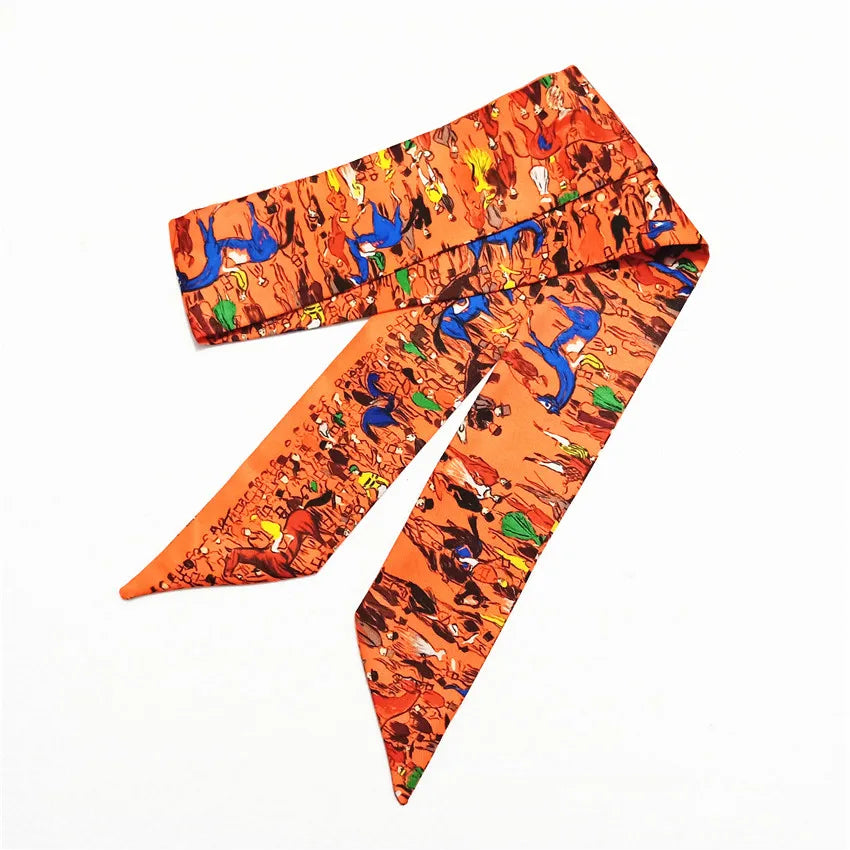 Srna Orange Twilly Skinny Scarf