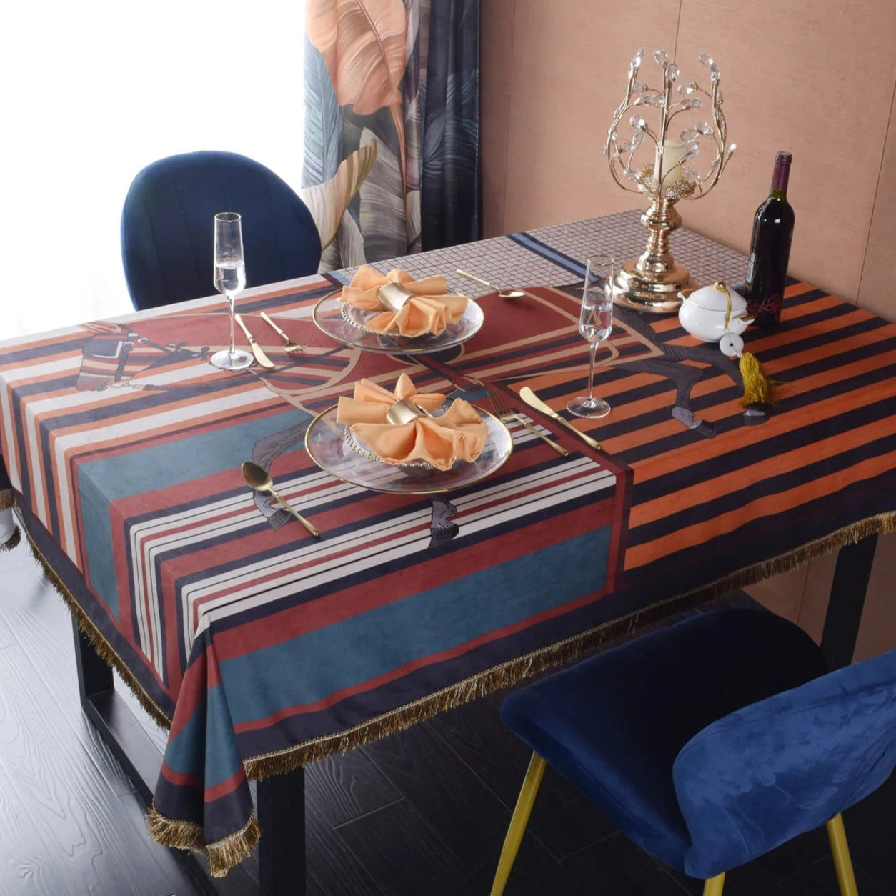 Desana Horse Print Velvet Tablecloth