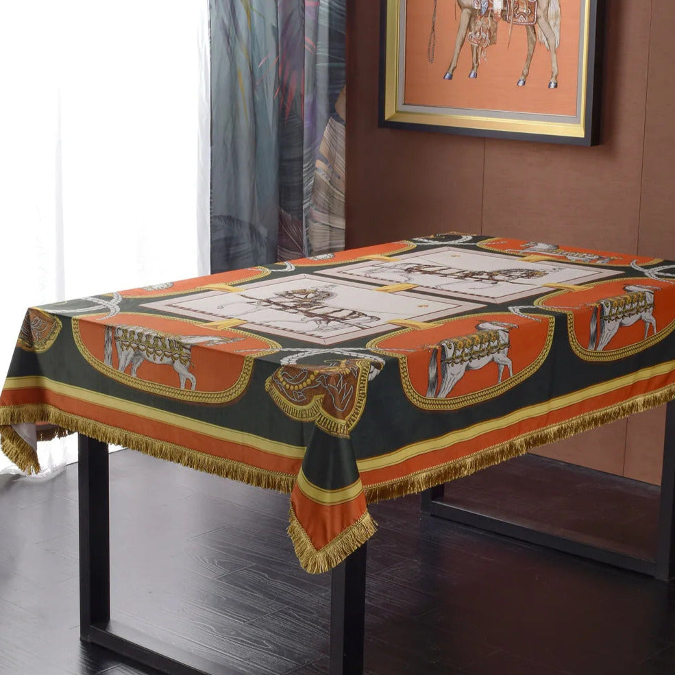 Magasa Horse Print Velvet Tablecloth