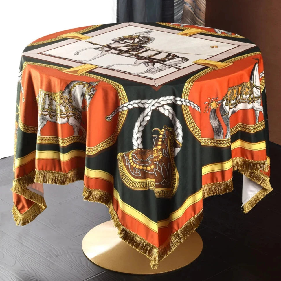 Magasa Horse Print Velvet Tablecloth
