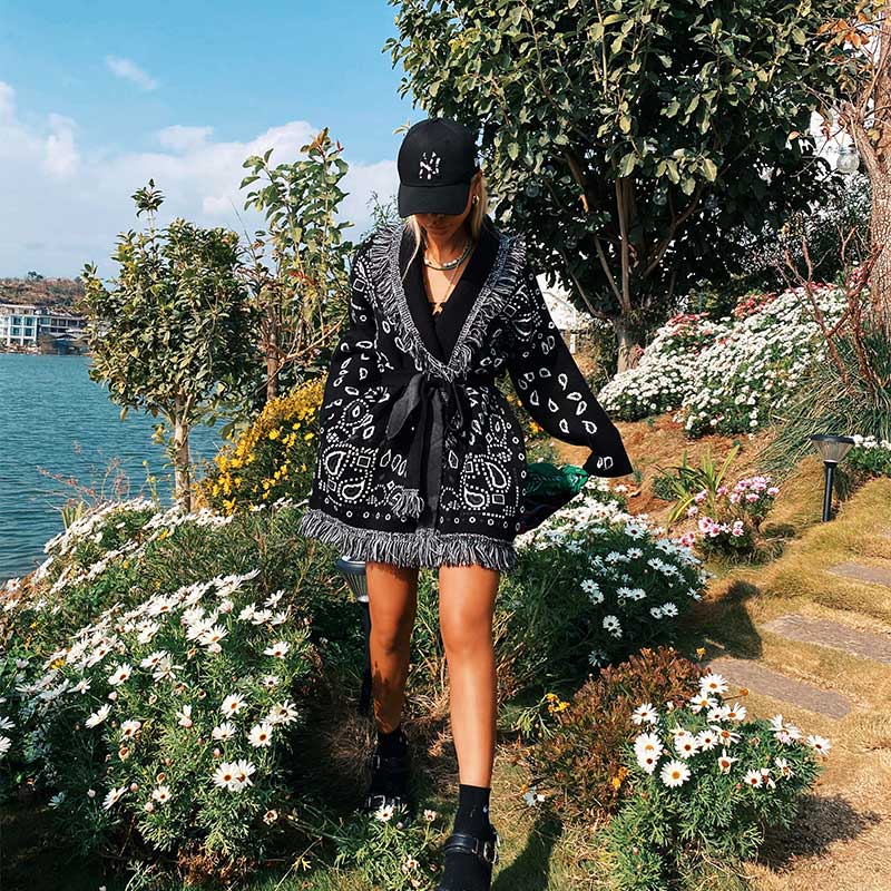 Black Ahanu Oversized Cardigan Jacket