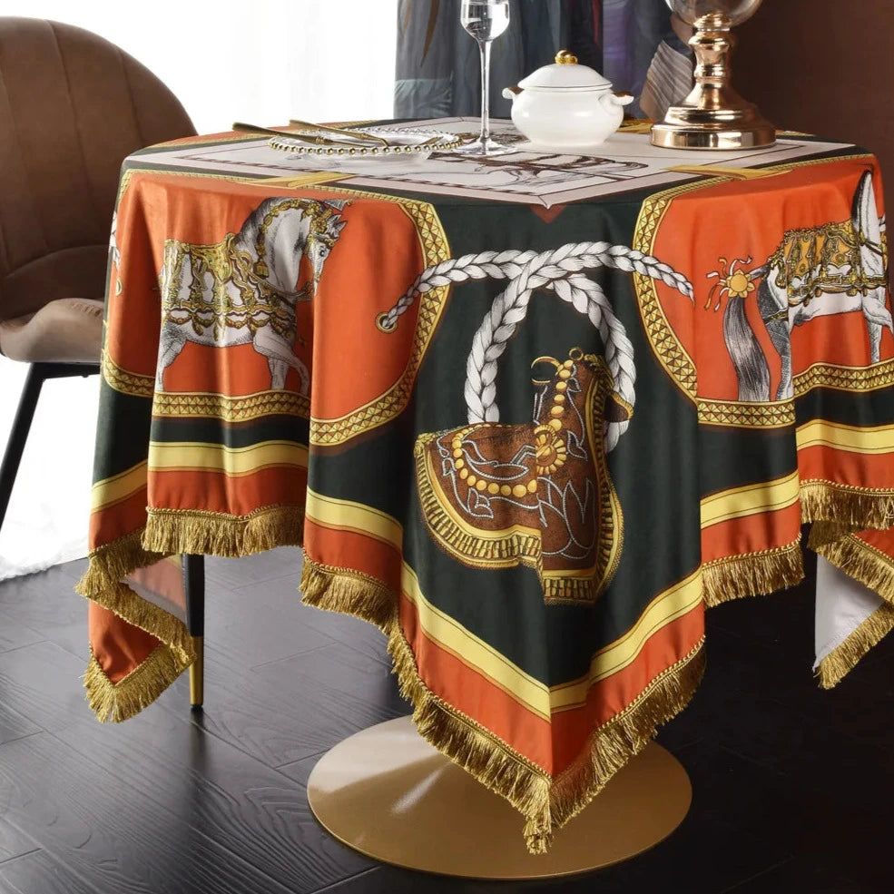 Magasa Horse Print Velvet Tablecloth