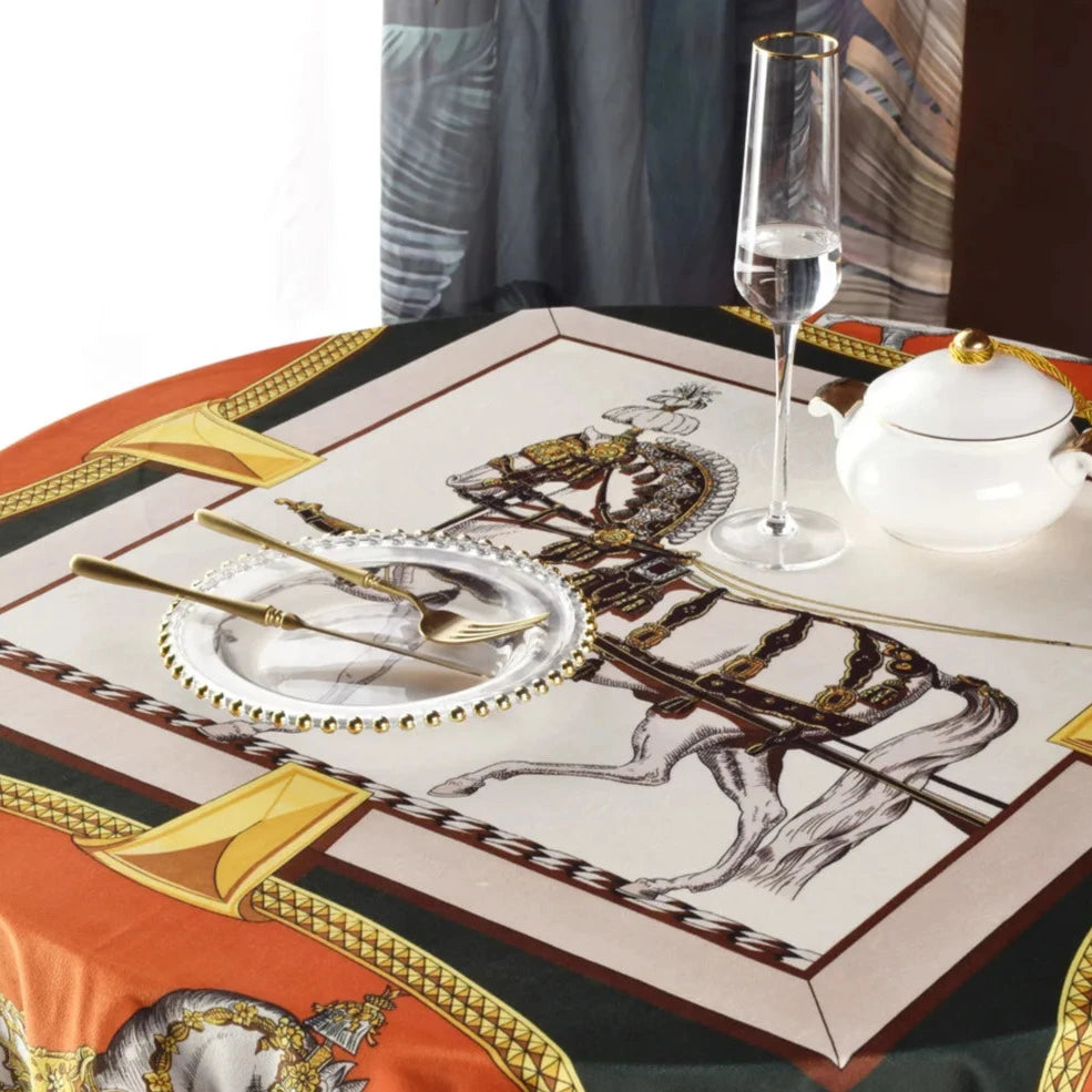 Magasa Horse Print Velvet Tablecloth