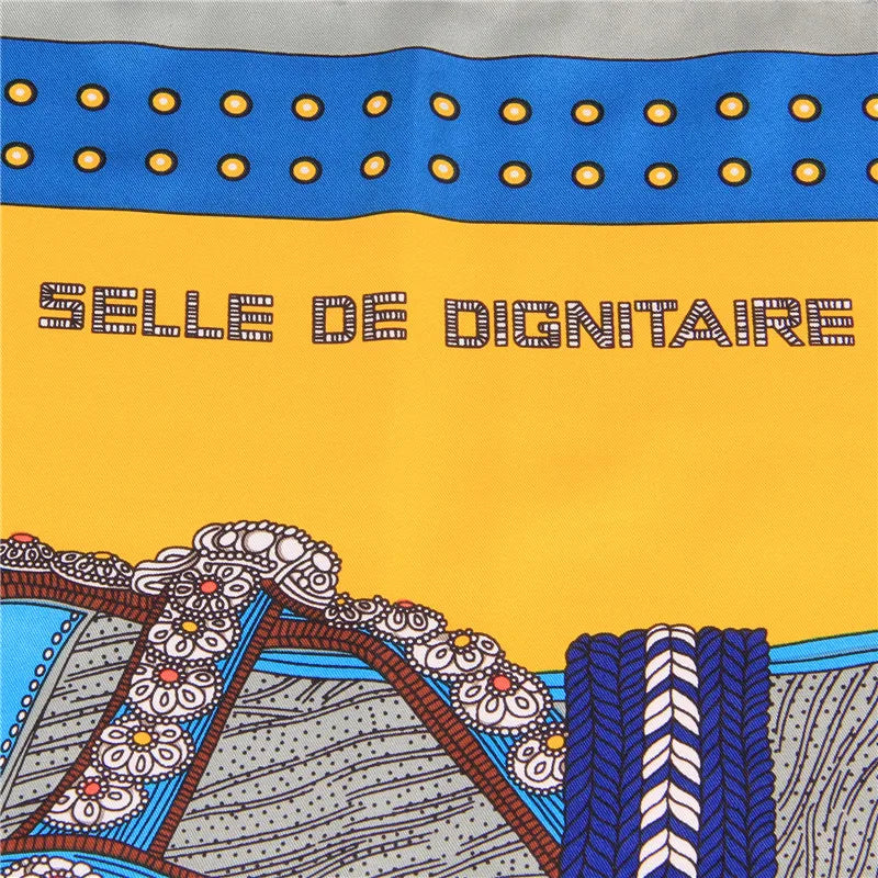 Saddle Yellow Silk Scarf / 90cm