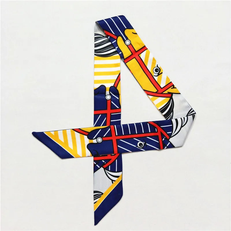 Lana Navy Twilly Skinny Scarf