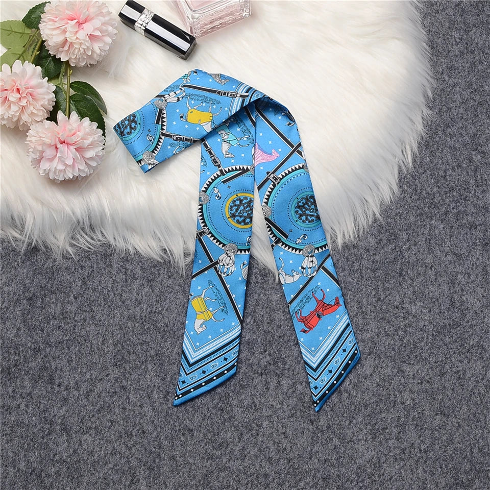 Nana Blue Twilly Skinny Scarf