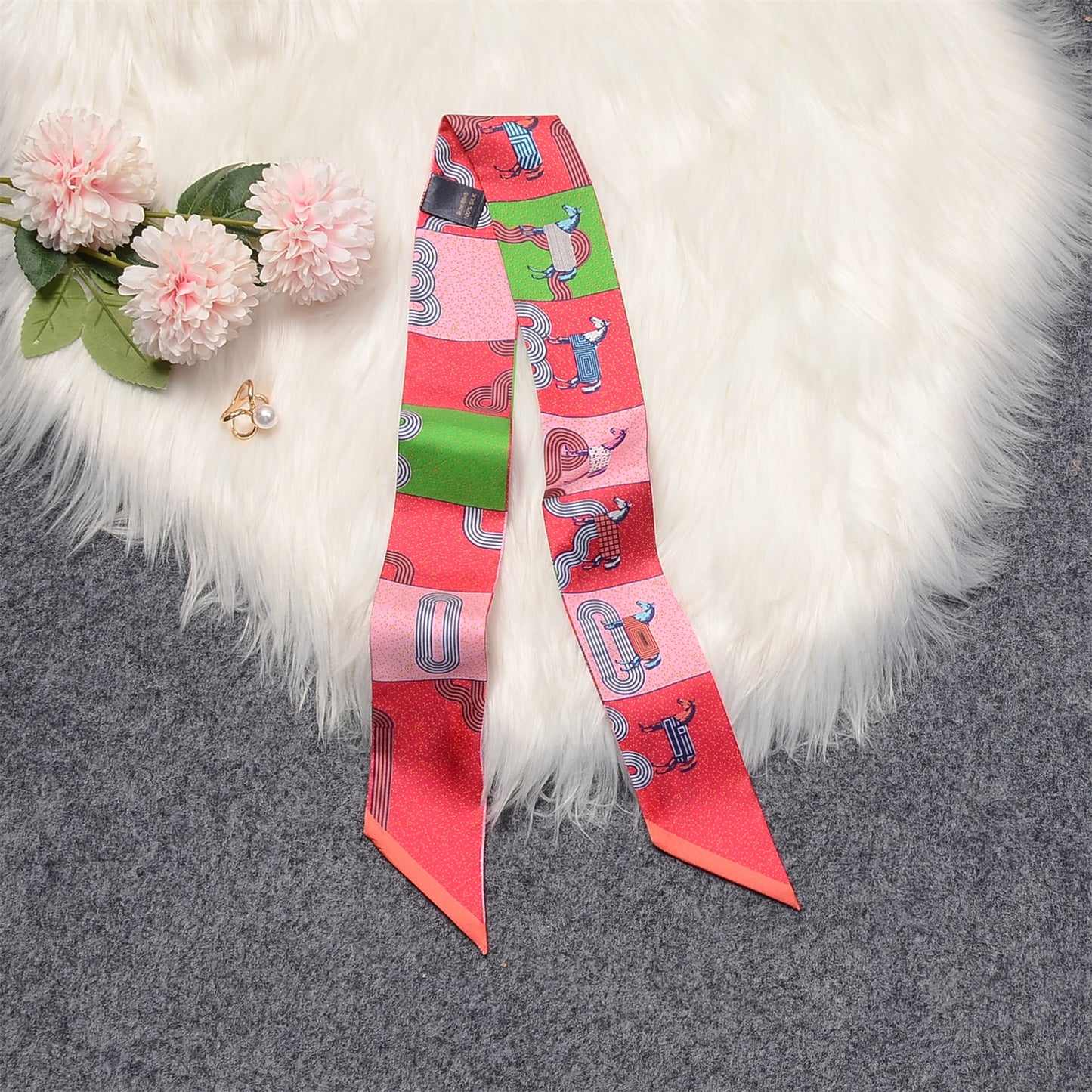 Mara Red Twilly Skinny Scarf