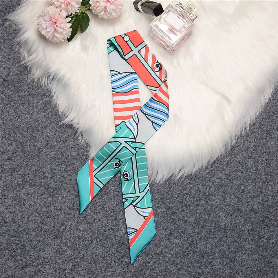 Lana Turquoise Twilly Skinny Scarf