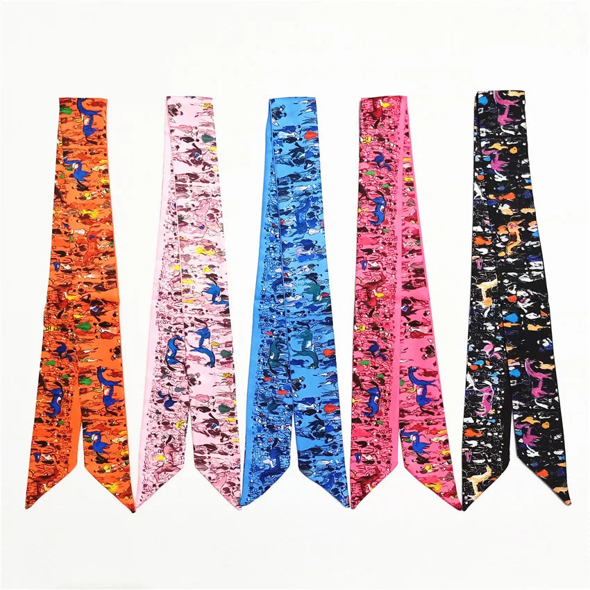Srna Orange Twilly Skinny Scarf