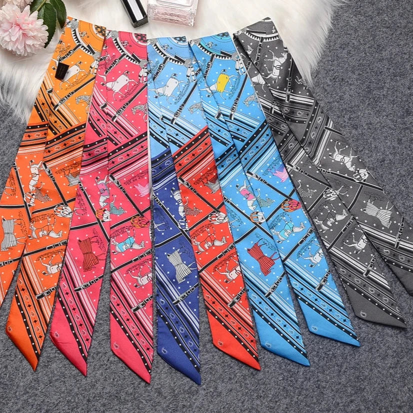 Nana Blue Twilly Skinny Scarf