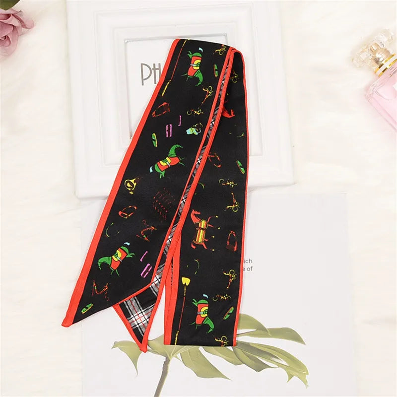 Ema Black Twilly Skinny Scarf
