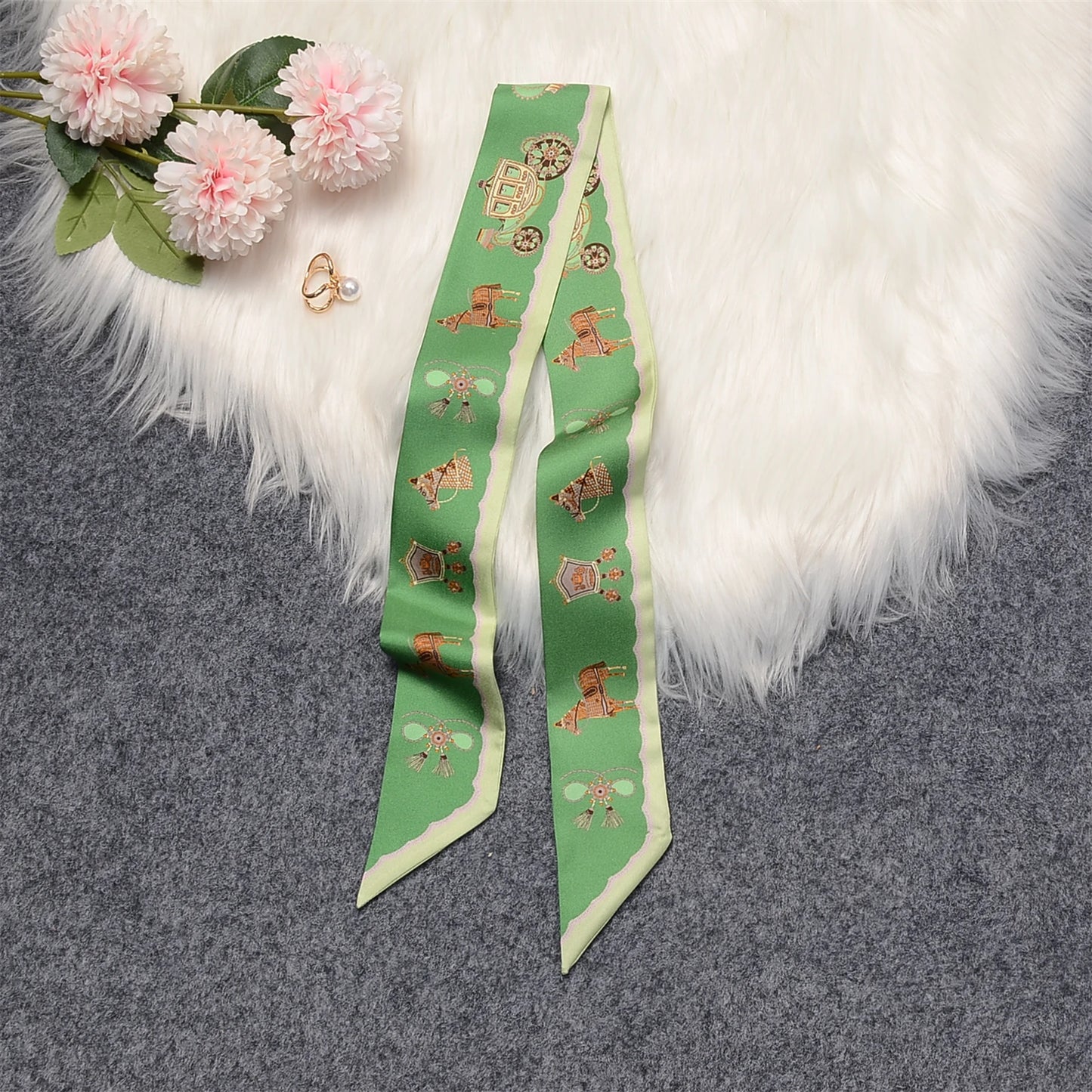 Luna Green Twilly Skinny Scarf