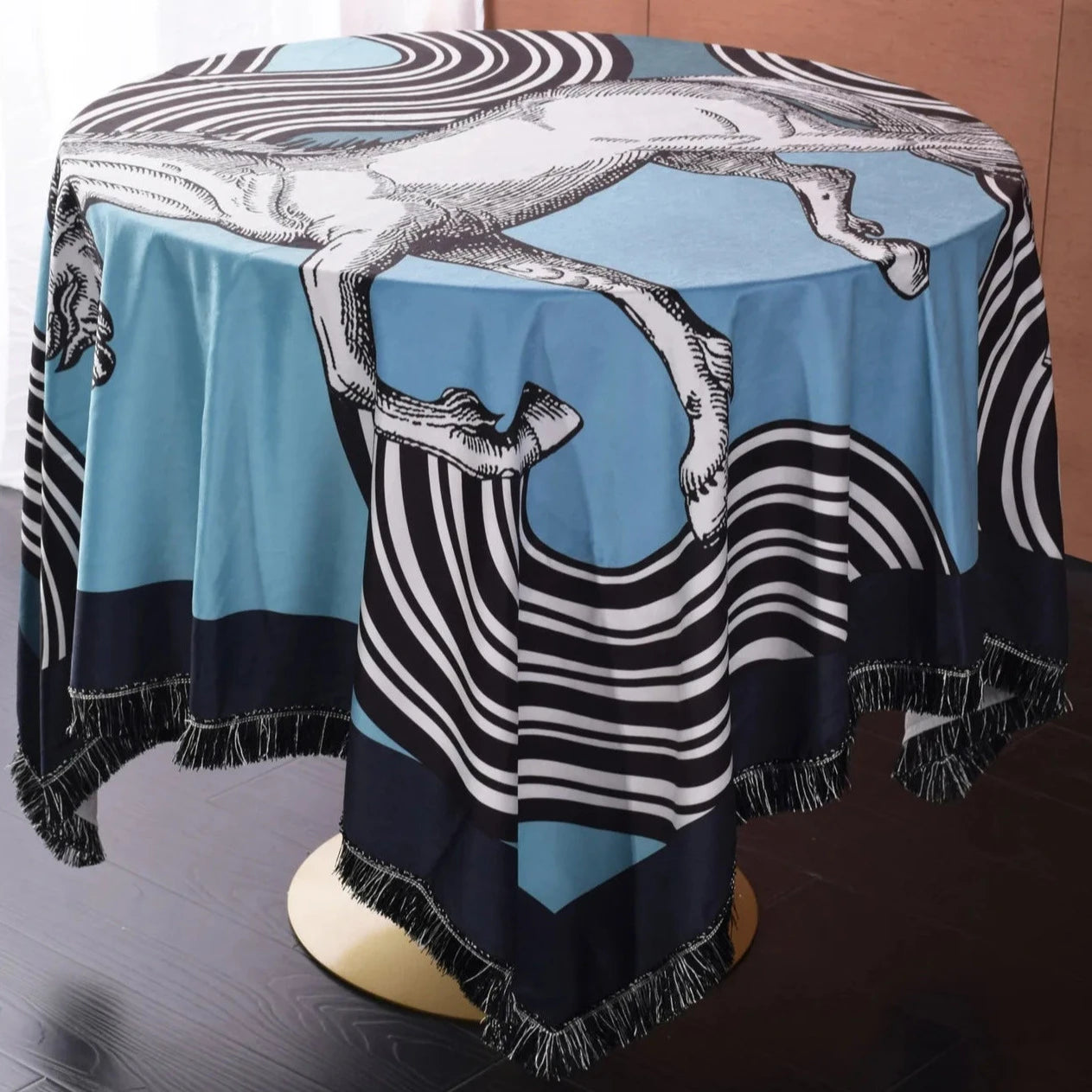 Cassaro Horse Print Velvet Tablecloth