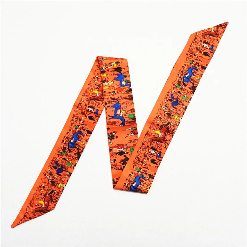 Srna Orange Twilly Skinny Scarf