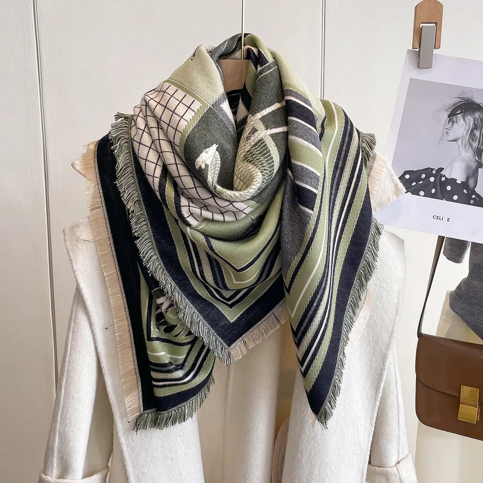 Zelie Luxurious Square Shawls Scarves
