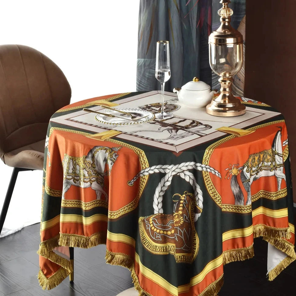 Magasa Horse Print Velvet Tablecloth