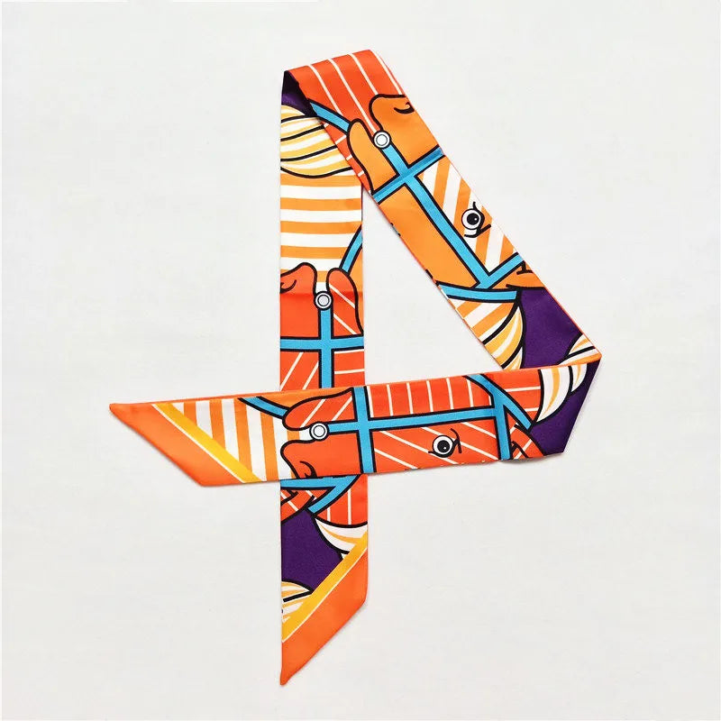 Lana Orange Twilly Skinny Scarf