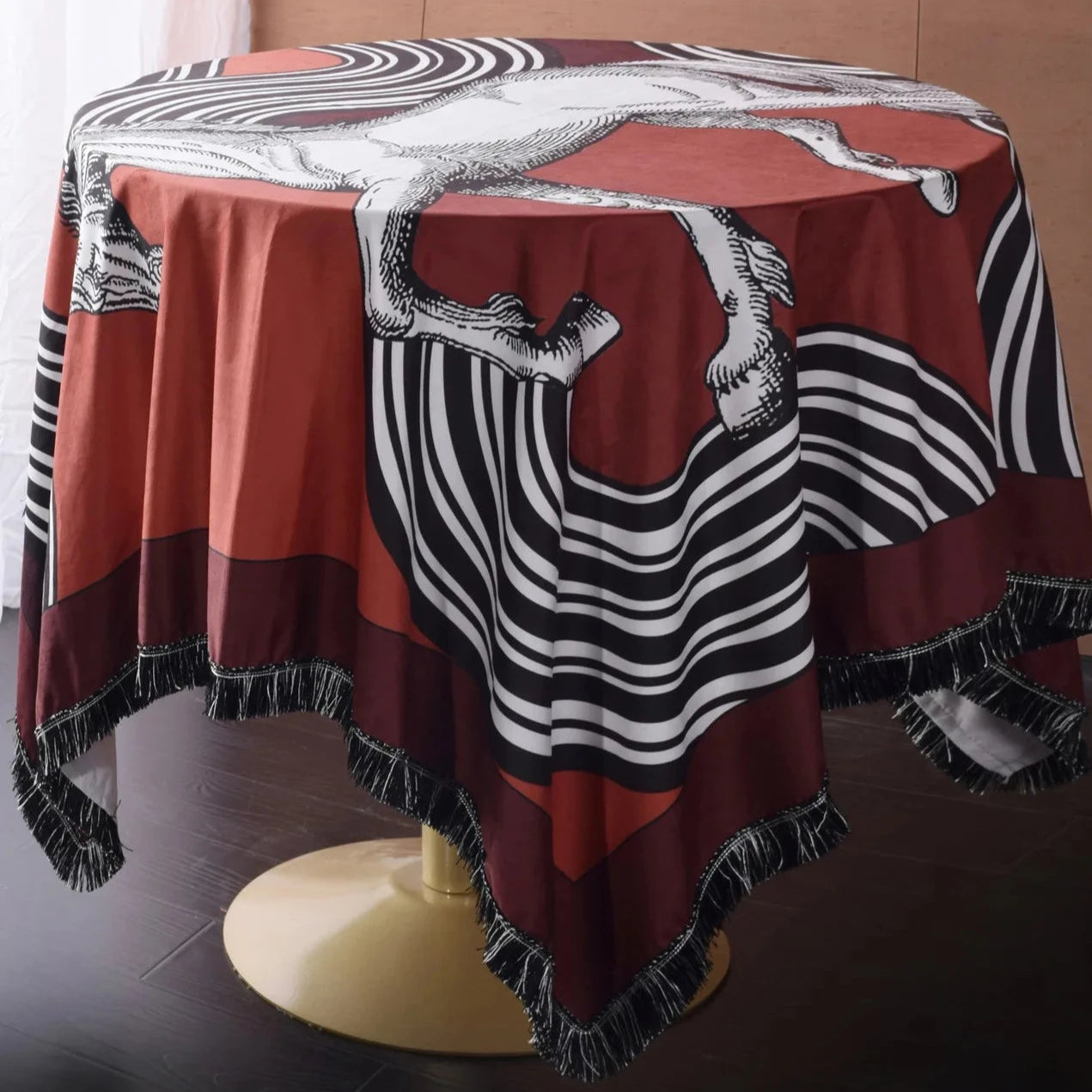 Arese Horse Print Velvet Tablecloth