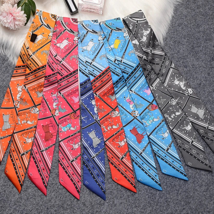 Nana Orange Twilly Skinny Scarf