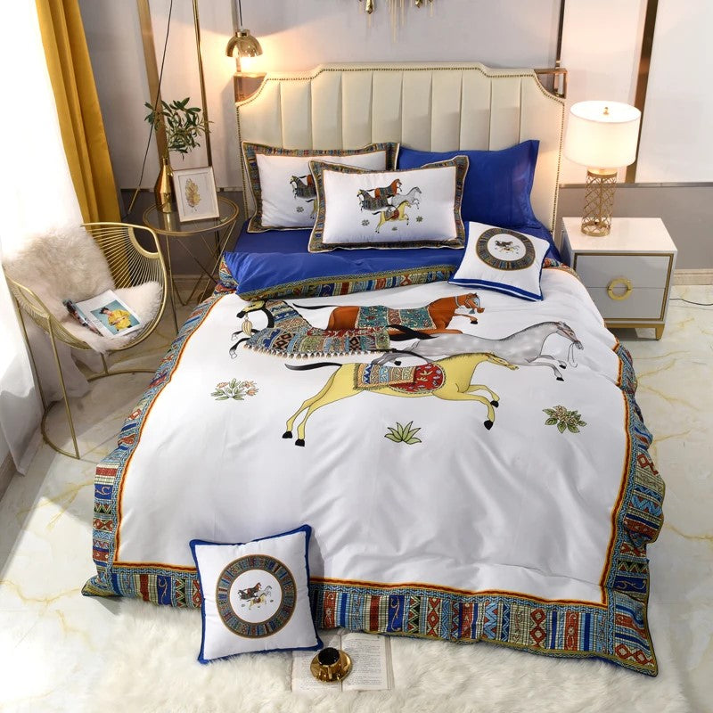 4-Piece Sateen Bedding Set (Gabriel / White)