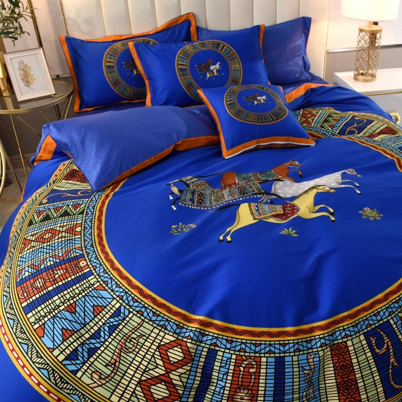 4-Piece Sateen Bedding Set (Jules / Blue)