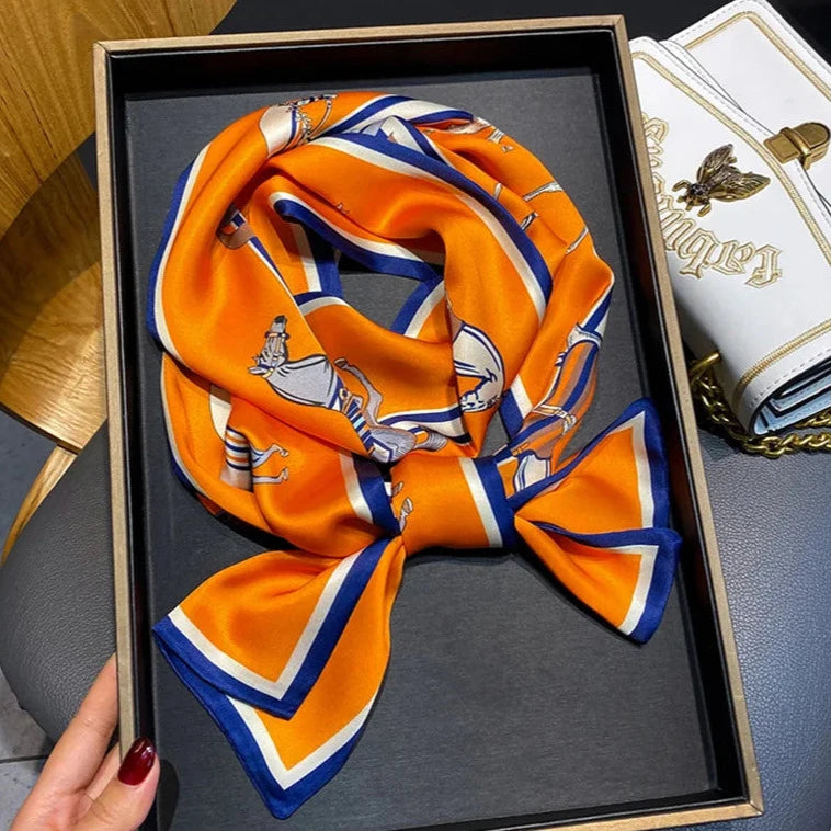 Parthena Orange Long Twilly Scarf